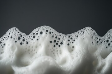 White foam with visible bubbles against a dark background