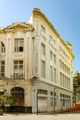 Obraz premium Facades of buildings on Avenida Rio Branco and Rua do Bom Jesus, former Rua dos Judeos, historic center of the city of Recife, Northeast Brazil