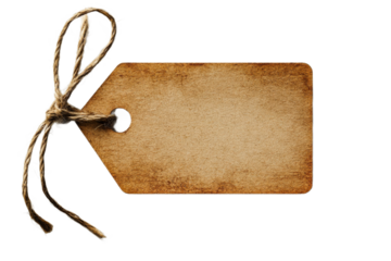 Brown tag with twine ready for labeling gifts