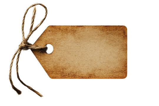 Brown tag with twine ready for labeling gifts
