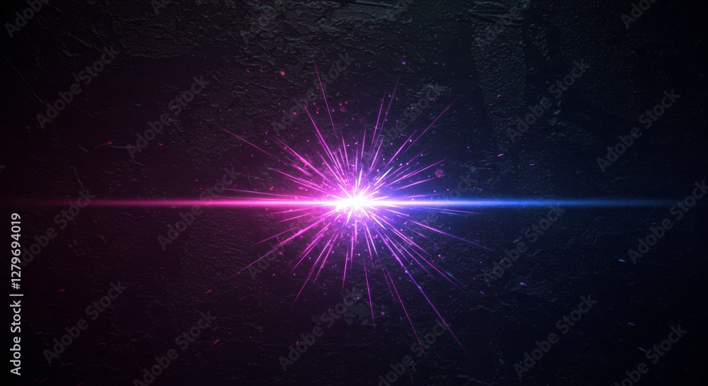 Poster abstract light burst: a vibrant burst of light explodes with energy, a mesmerizing dance of neon pin