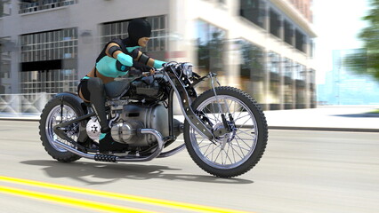 Fototapeta premium スーパーウーマンライダー 3DCGレンダリング