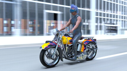 Fototapeta premium サイバーマンライダー 3DCGレンダリング