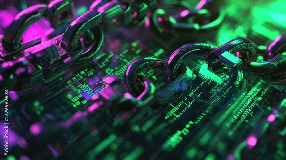 Poster a closeup captures a kaleidoscope of digital locks and keys intertwined glowing in shades of green a