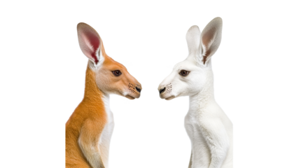 Kangaroo faces with unique colors