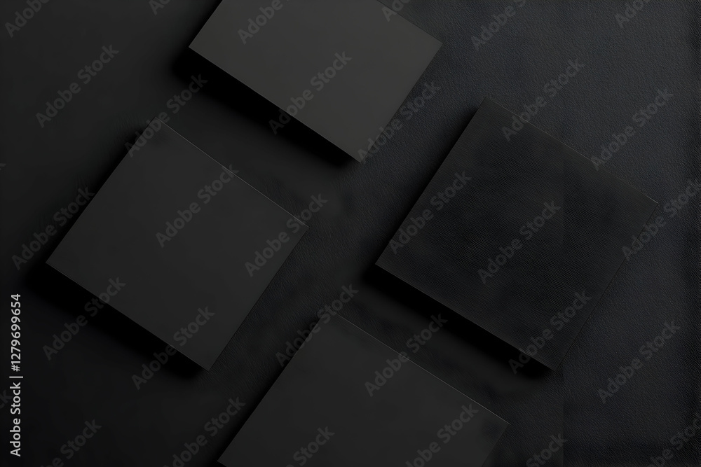 Poster elegant monochrome composition featuring four dark gray squares on a textured surface, suitable for 