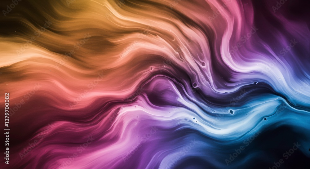 Poster colorful fluid abstract: a vibrant and dynamic fluid abstract in a rainbow of colors, creating a mes