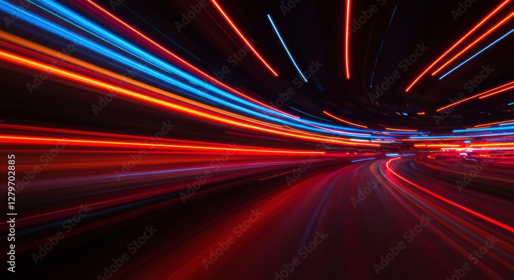 Poster speed of light: a dynamic and vibrant composition capturing the essence of motion and velocity, with