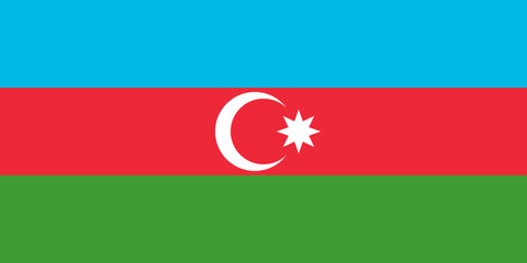 A vector flag of Azerbaijan with accurate dimensions and official color. File can be used for digital editing and/or printing of any size