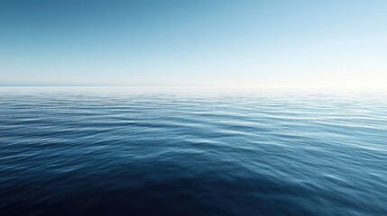 Obraz premium A peaceful ocean scene with a crystal-clear sky above, the calm water creating a meditative atmosphere.