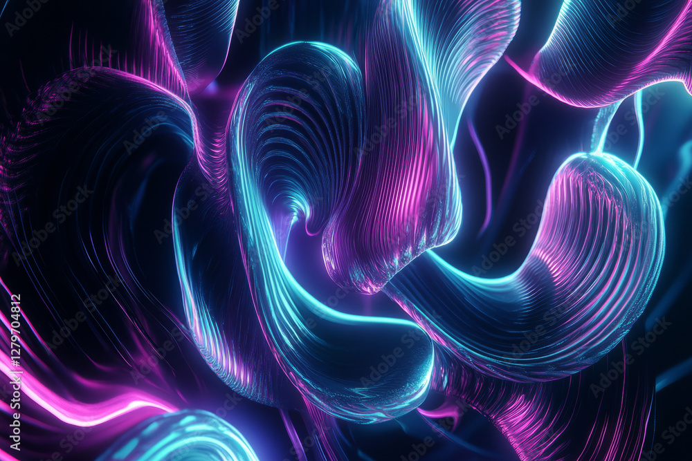 Poster a mesmerizing fractal inspired digital artwork with intricate swirling patterns that form a kaleidos