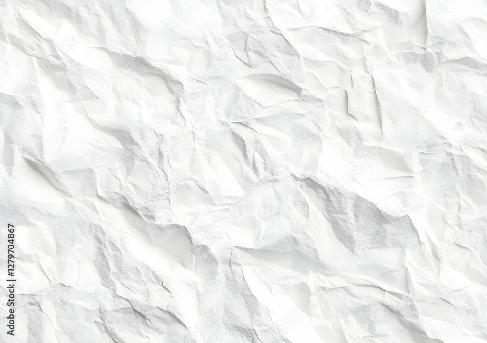 Poster subtle texture of white crumpled paper, a versatile background for artistic creations and design pro