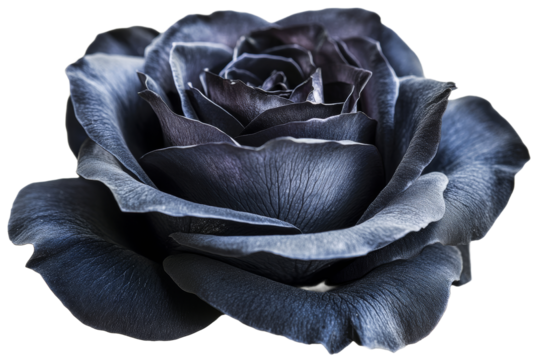 Black rose with intricate petal details in bloom