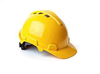 A yellow safety construction helmet