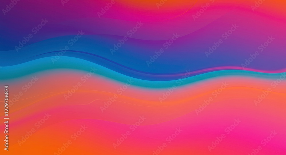 Poster color waves abstract: dynamic and vibrant waves of color flow seamlessly, creating an abstract visua