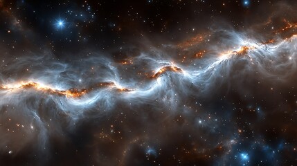 Obraz premium Space Nebula, Cosmic Cloud, Stellar Formation, Celestial Landscape, Artistic Representation