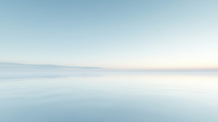 Fototapeta premium A still pond reflecting the morning sky, quiet and open for text placement.
