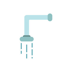 Vector illustration of shower flat icon design. illustration of a shower that can be used in bathroom items, saunas, swimming pools, hotels, or others.