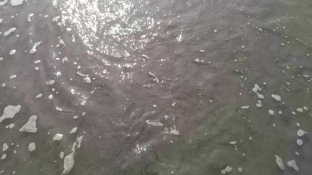 Sea Water waves at sea beach and sand at Cox's Bazar
