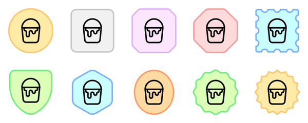 Editable paint bucket, plastic, metal, container vector icon. Construction, tools, industry. Part of a big icon set family. Perfect for web and app interfaces, presentations, infographics, etc