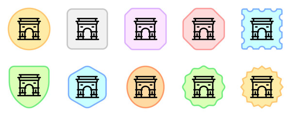 Editable gate, city, town, tunnel vector icon. Landmark, monument, building, architecture. Part of a big icon set family. Perfect for web and app interfaces, presentations, infographics, etc