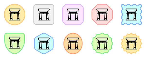 Editable shrine, gate, vector icon. Landmark, monument, religious, cultural, building, architecture. Part of a big icon set family. Perfect for web and app interfaces, presentations, infographics, etc