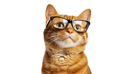 Cat wearing glasses poses for a fun portrait