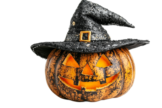 Witch hat pumpkin decoration