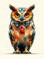 Modern Geometric Owl Illustration – Polygonal Abstract Wildlife Art © Itchyhands