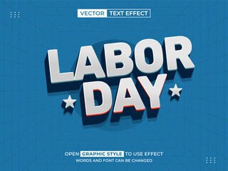 labor day editable text, text effect, 3d text for title
