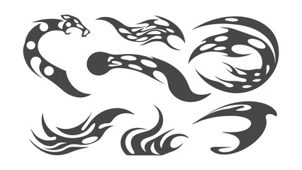 Obraz premium Hand drawn tribal tattoo border elem