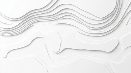 Obraz premium Explore a modern topographic map with wavy patterns against a crisp white background, perfect for unique designs.