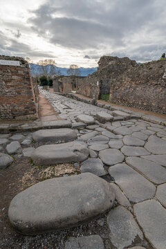 Pompeii the ancient Roman city affected by the eruption of Mount Vesuvius near Naples Italy