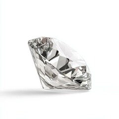 Stunning round cut diamond, expertly showcased, radiates brilliance and elegance against a clean white backdrop.
