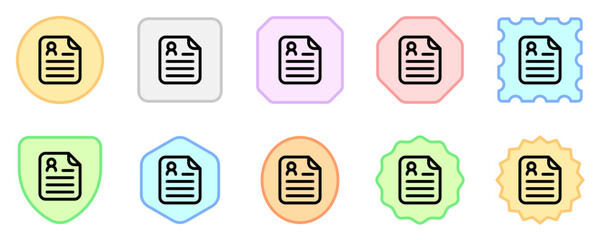 Editable curriculum vitae, cv, resume, file, document, data, bio vector icon. Work, job, office. Part of a big icon set family. Perfect for web and app interfaces, presentations, infographics, etc