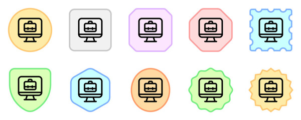 Editable job search, website, desktop, briefcase, online portfolio vector icon. Work, office. Part of a big icon set family. Perfect for web and app interfaces, presentations, infographics, etc