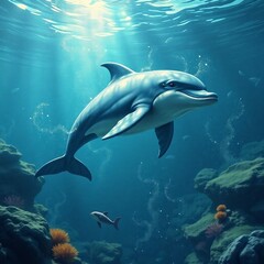 Fototapeta premium Dolphin Picture Art