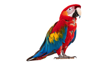 Fototapeta premium Colorful parrot perched on a branch indoors