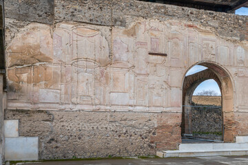 Pompeii the ancient Roman city affected by the eruption of Mount Vesuvius near Naples Italy