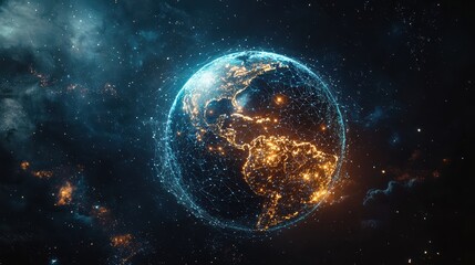 Glowing network lines a digital view of earths global connectivity