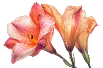 Beautiful flowers in soft shades of peach and pink