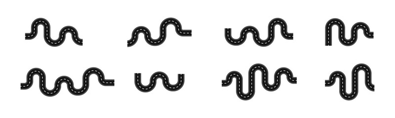 Obraz premium Road and highway vector illustration. City road and highway top view. Street and road. Highway, roadway top view.