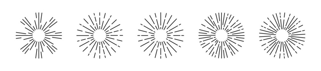 Obraz premium Sunburst vector illustration. Sunburst set. Star, firework explosion