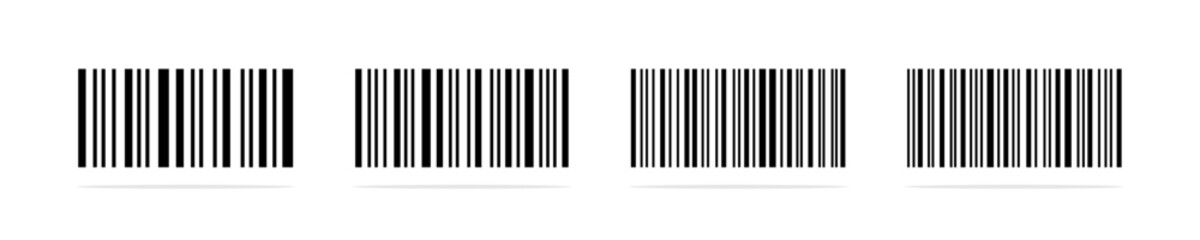 Barcode icons.  Barcode vector illustration. Realistic barcodes. Barcode vector icons set