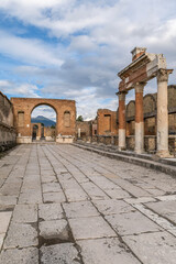 Fototapeta premium Pompeii the ancient Roman city affected by the eruption of Mount Vesuvius near Naples Italy