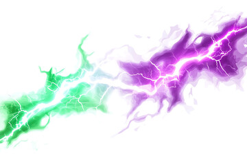 Fototapeta premium Abstract lightning design featuring green and purple colors.