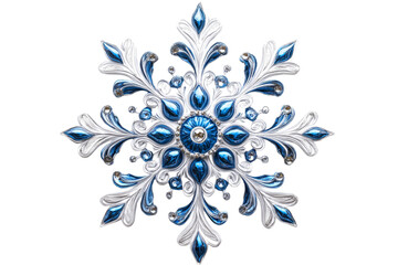 Decorative blue and silver snowflake design