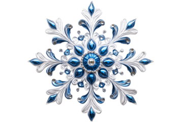 Decorative blue and silver snowflake design