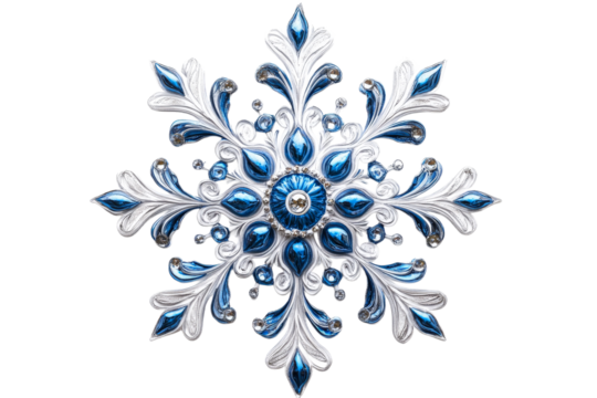 Decorative blue and silver snowflake design