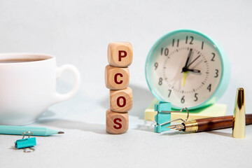 PCOS - Polycystic ovary syndrome, woman sickness lettering